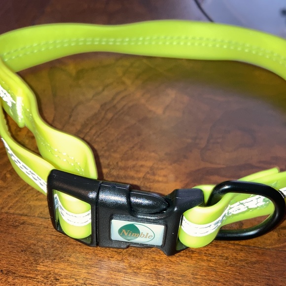 Neon yellow Nimble dog collar, soft PVC coated nylon. Safety appearance NWOT - Picture 2 of 3